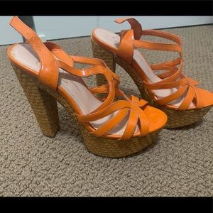 Jessica Simpson Strappy Orange Platforms